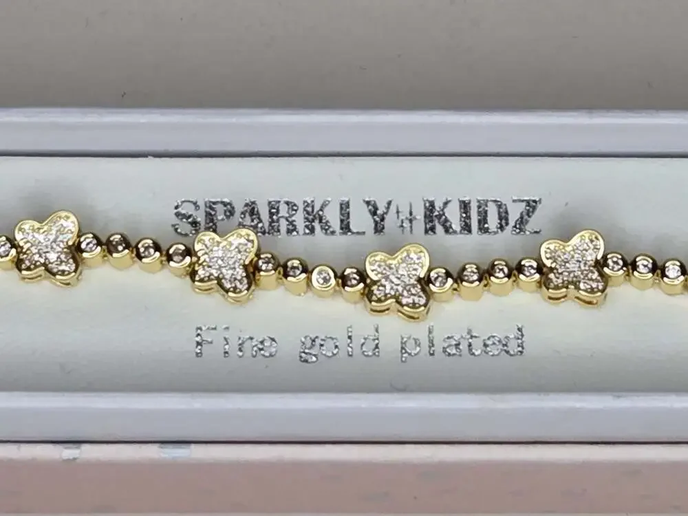 Sparkly Kidz Gold Plated Butterfly Motif Bracelet